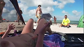 Exhibitionist Join in matrimony 511 - Mrs Kiss gives us her NUDE BEACH POV view of a VOYEUR JERKING OFF rise her added to several other men watching!